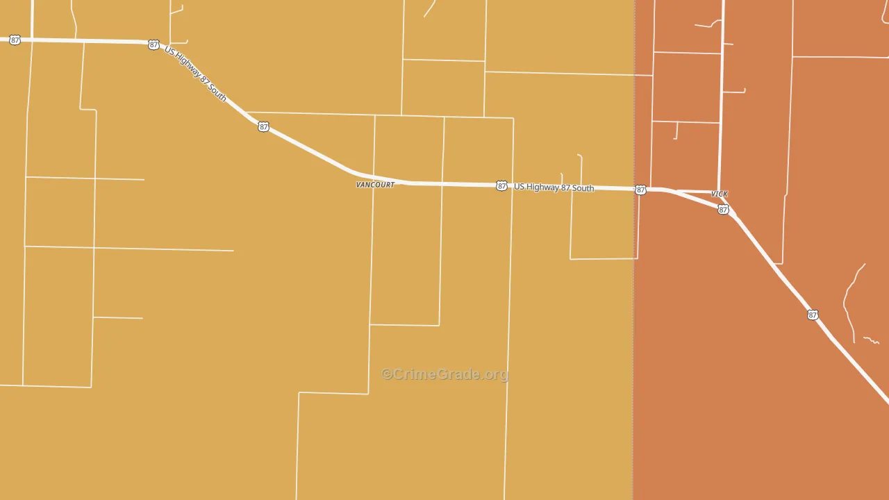 Vancourt, TX Map of Murder Rates