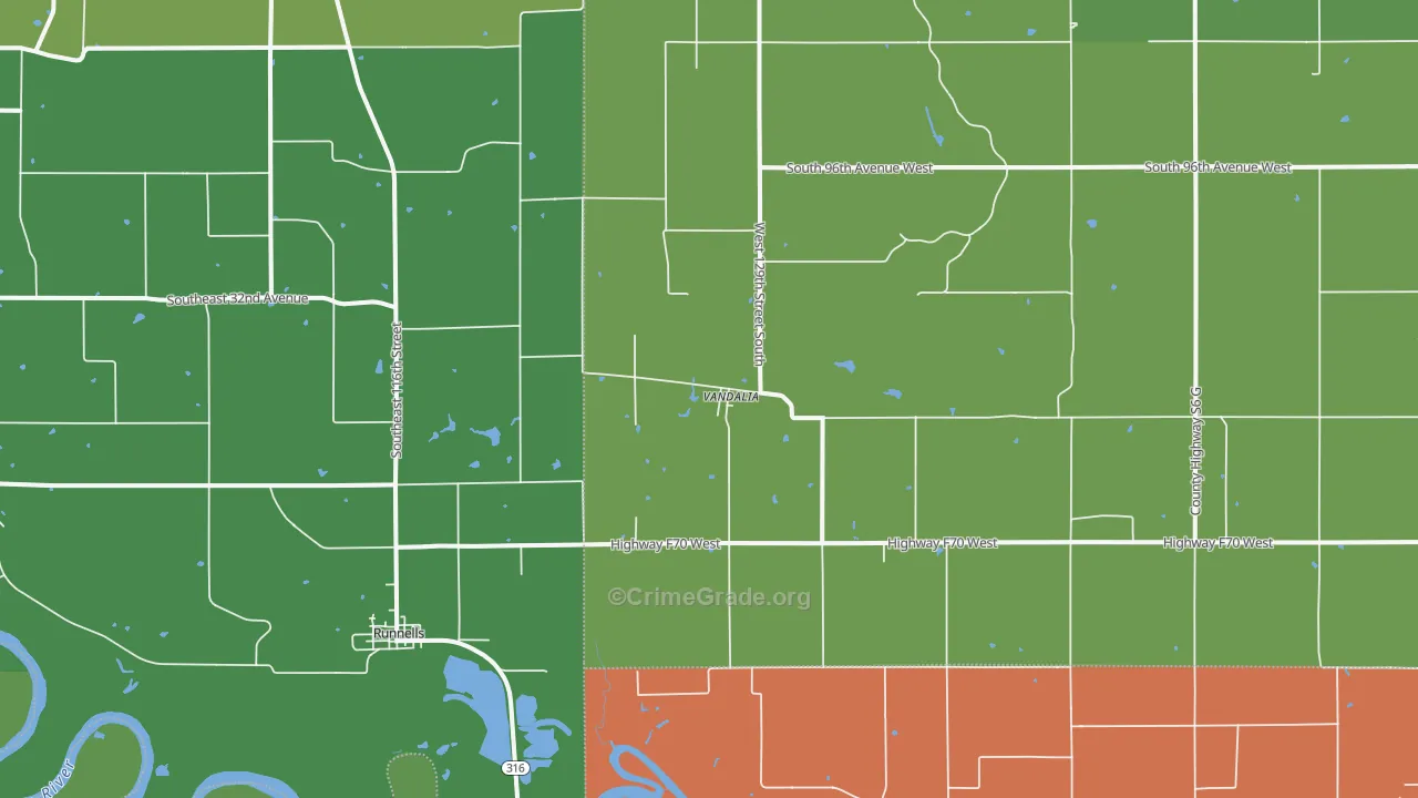 Vandalia, IA Map of Murder Rates