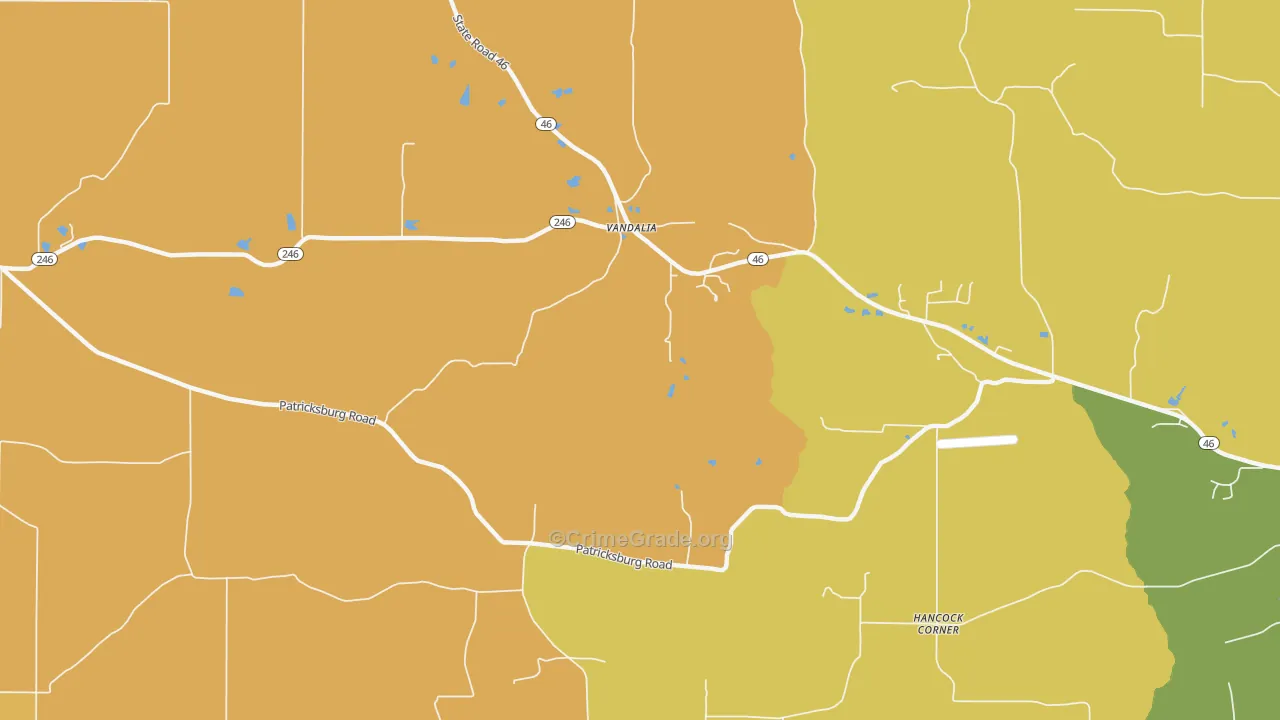 Vandalia, IN Map of Murder Rates