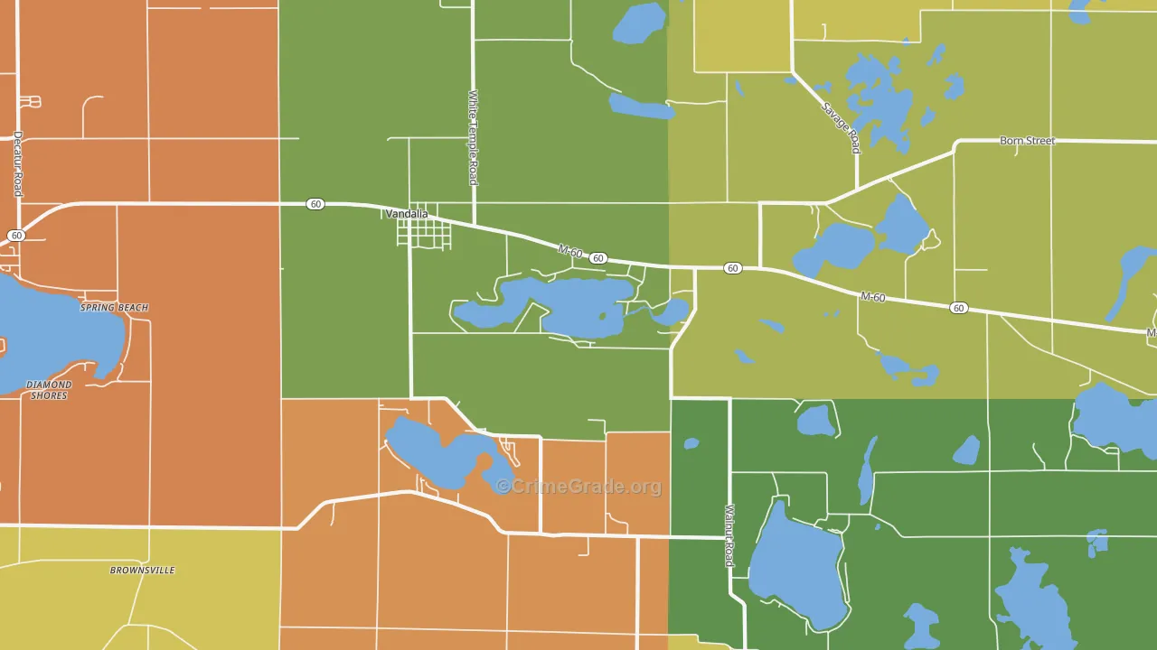 Vandalia, MI Map of Murder Rates