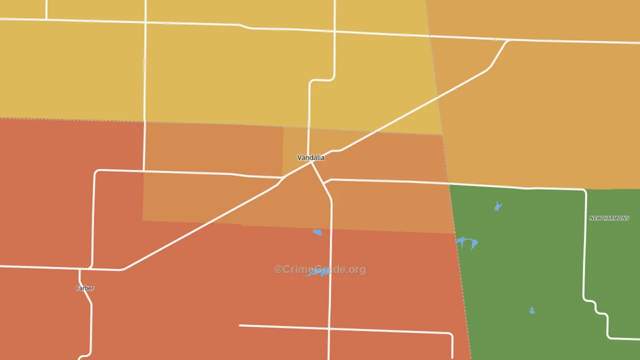 Vandalia, MO Map of Murder Rates
