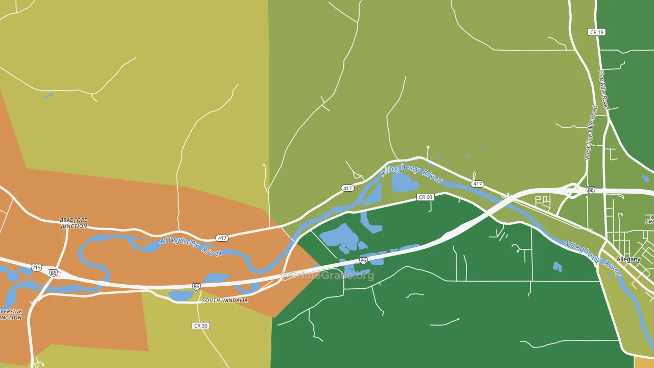 Vandalia, NY Map of Murder Rates