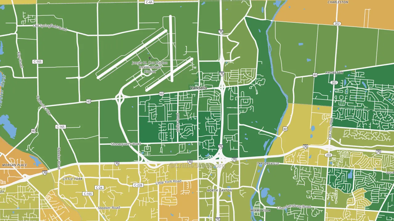 Vandalia, OH Map of Murder Rates