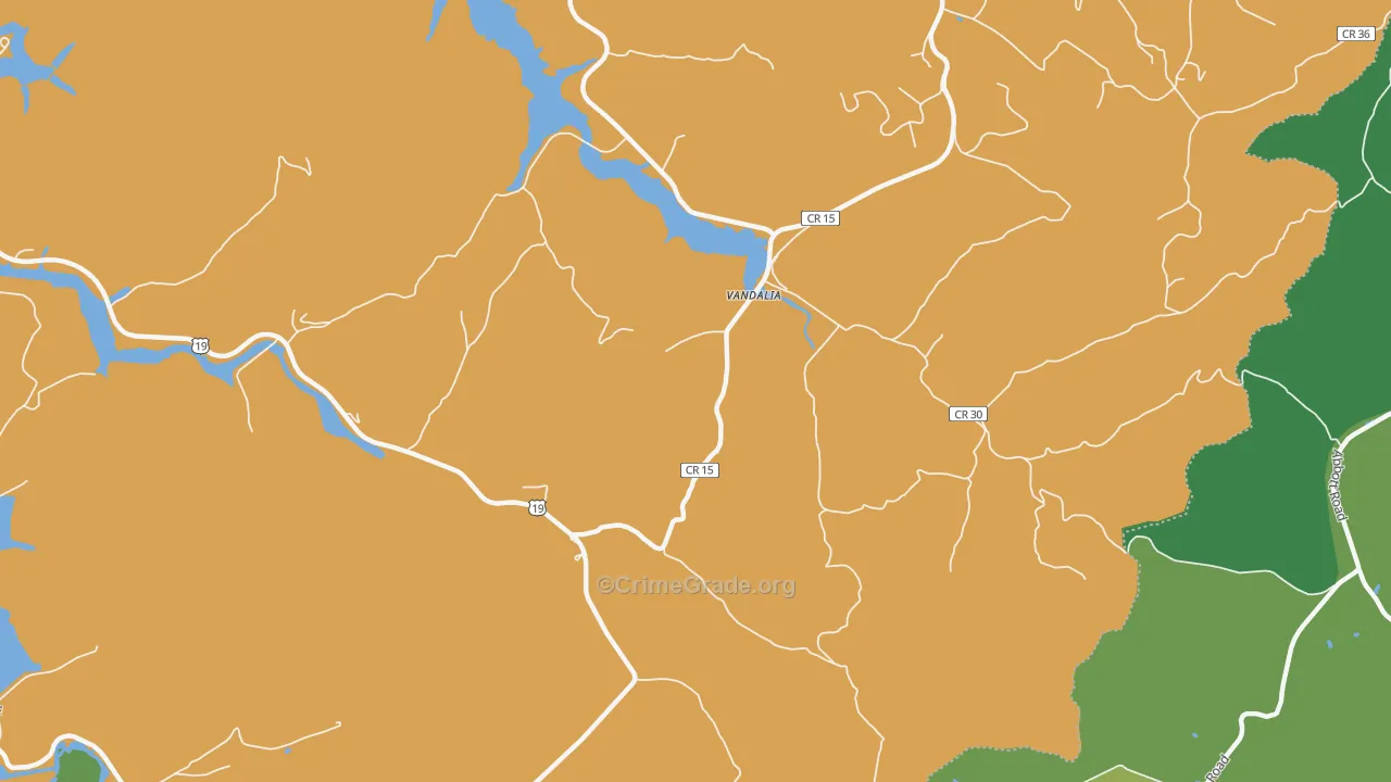 Vandalia, WV Map of Murder Rates