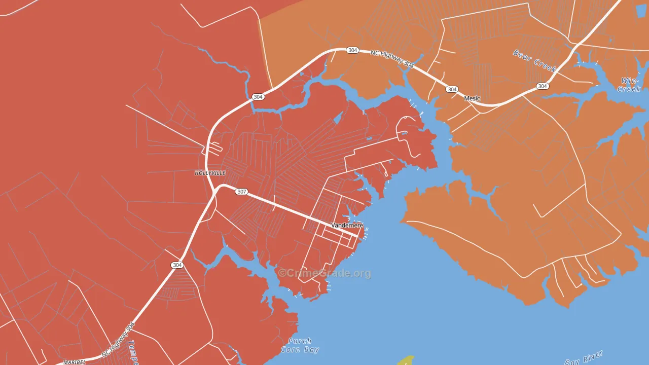 Vandemere, NC Map of Murder Rates