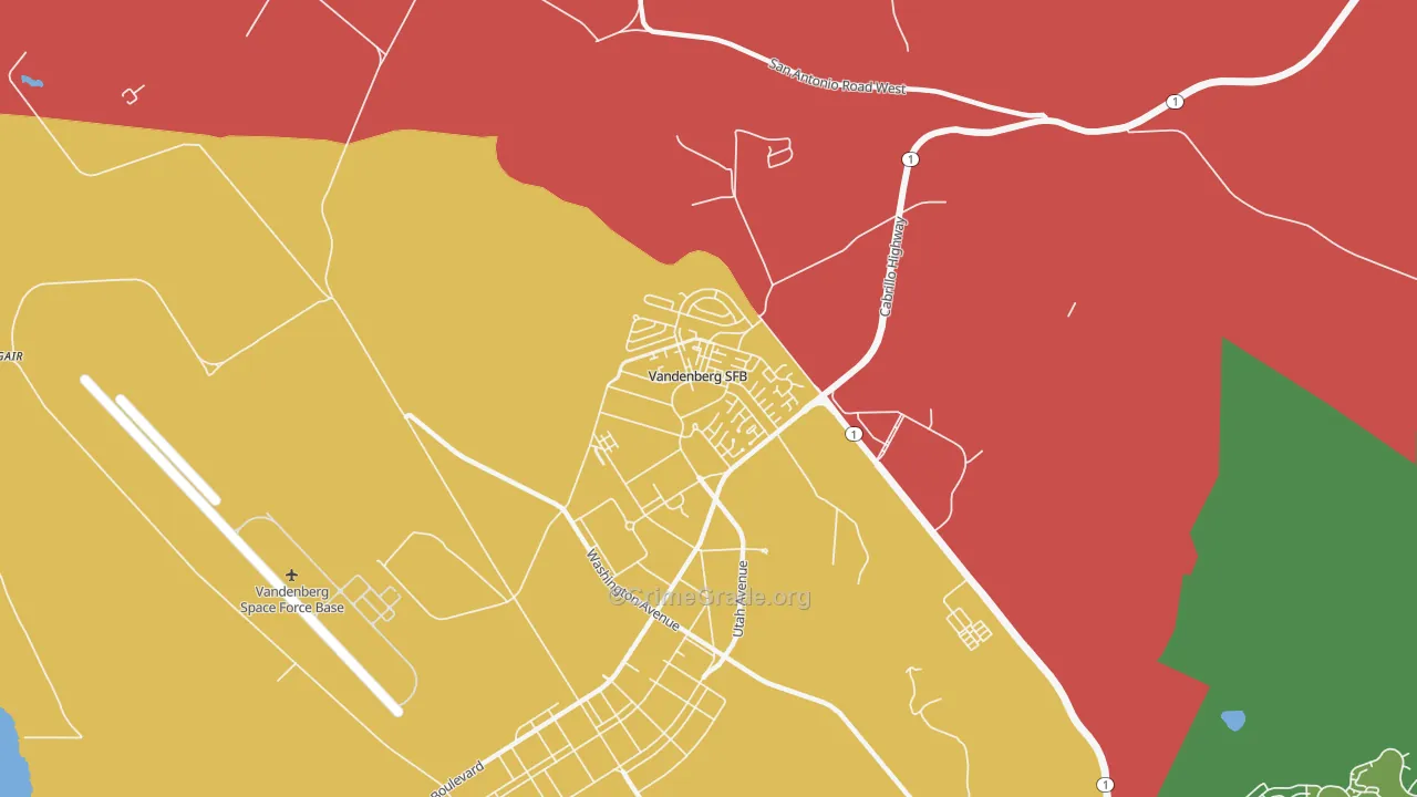 Vandenberg AFB, CA Map of Murder Rates