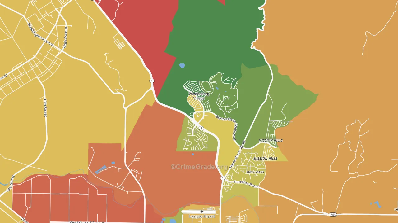 Vandenberg Village, CA Map of Murder Rates