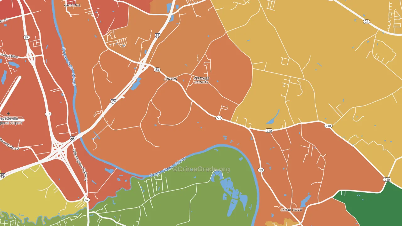 Vander, NC Map of Murder Rates