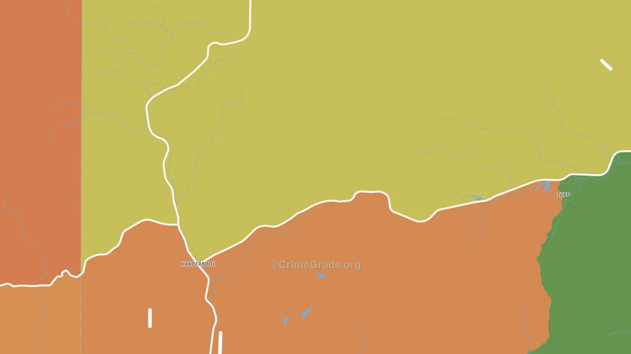 Vanderpool, TX Map of Murder Rates