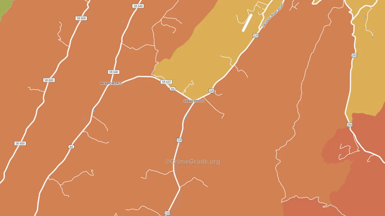 Vanderpool, VA Map of Murder Rates