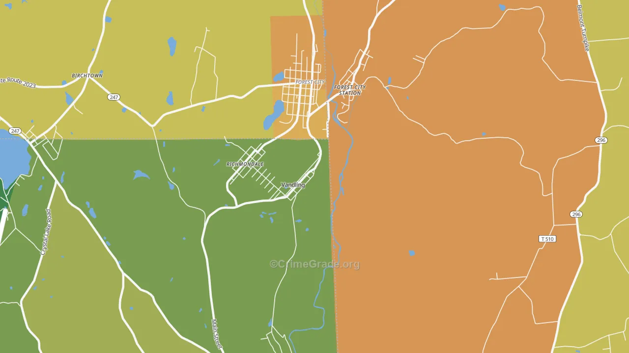 Vandling, PA Map of Murder Rates