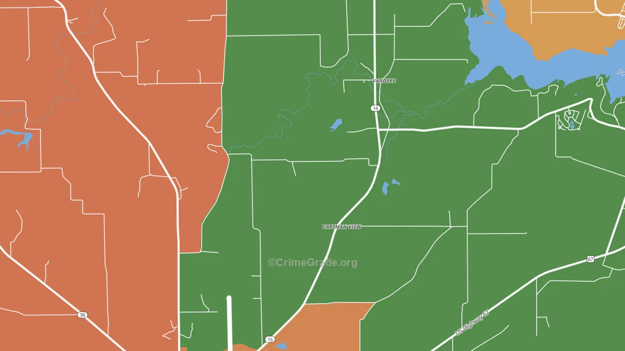 Vandyke, TX Map of Murder Rates