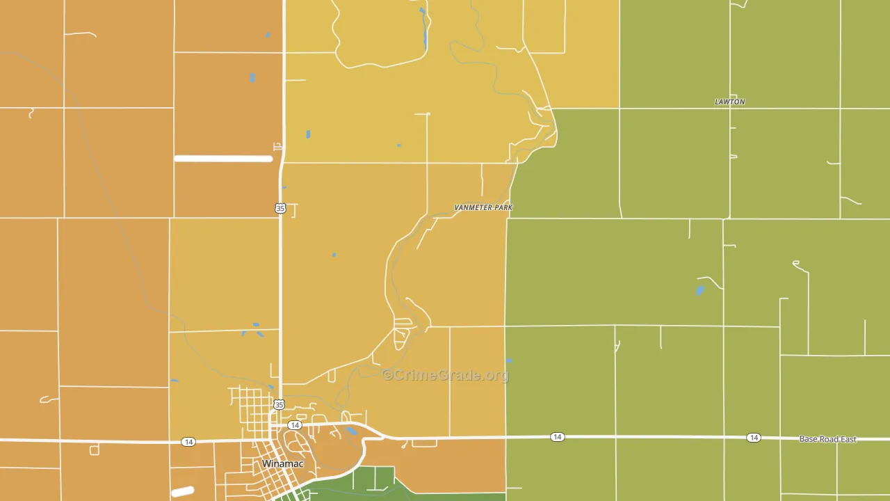 Vanmeter Park, IN Map of Murder Rates