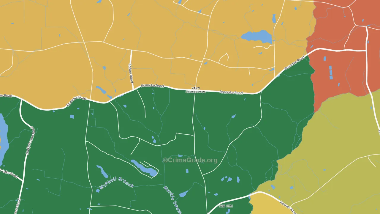 Vann Crossroads, NC Map of Murder Rates