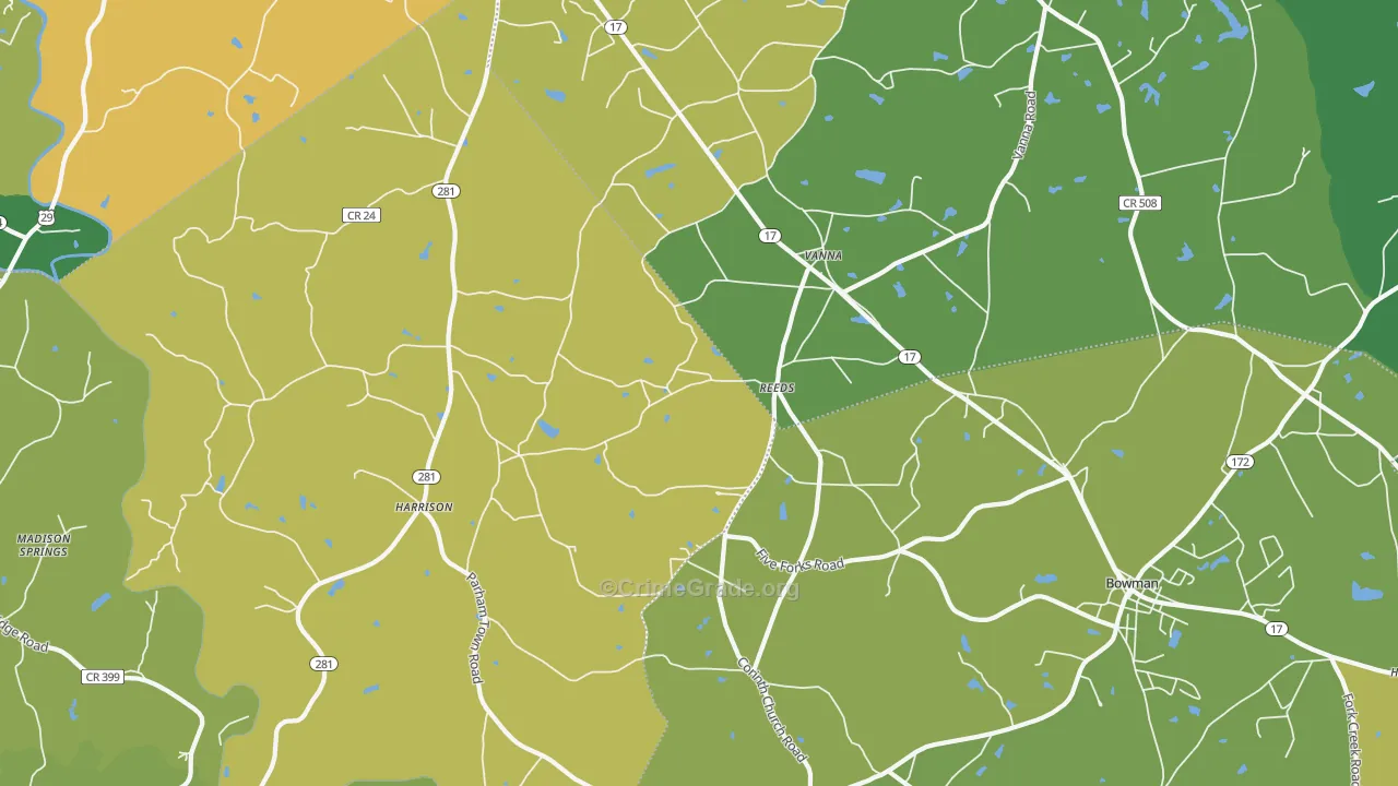 Vanna, GA Map of Murder Rates