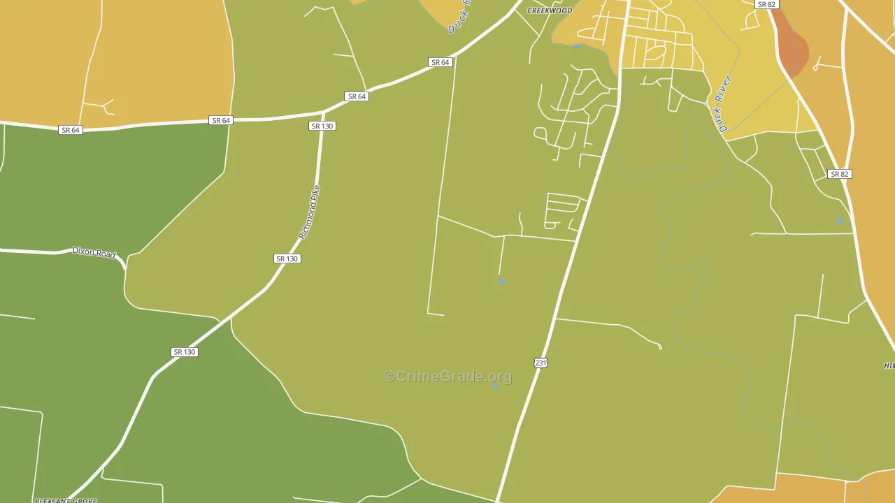 Vannatta, TN Map of Murder Rates