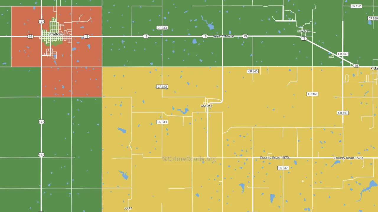 Vanoss, OK Map of Murder Rates