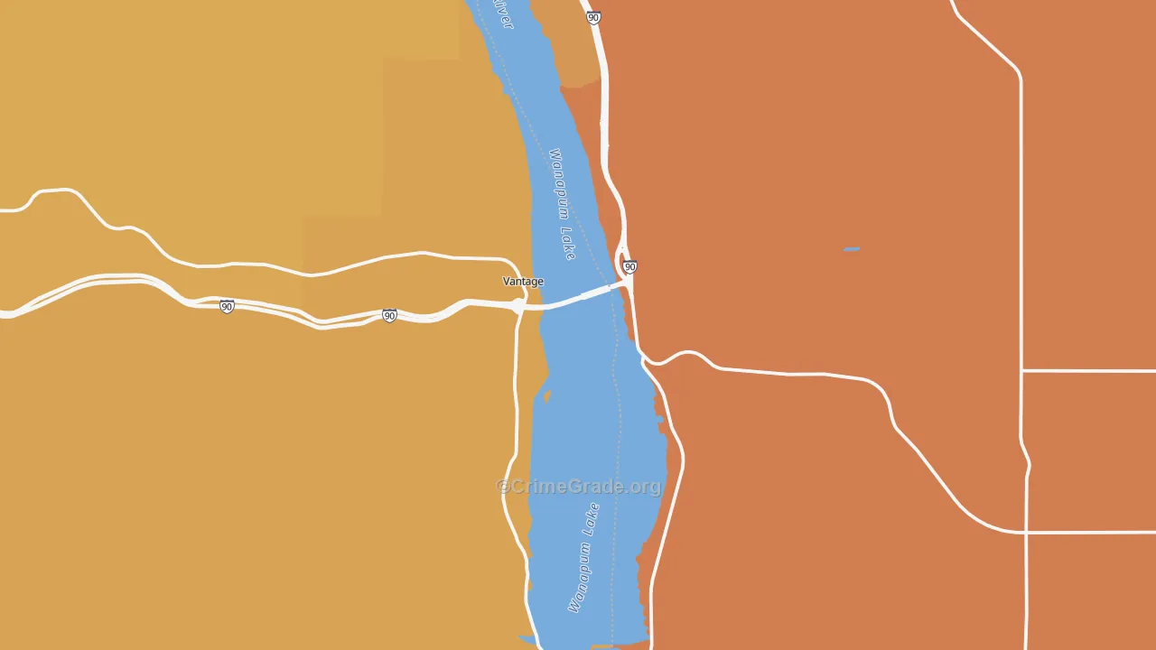 Vantage, WA Map of Murder Rates