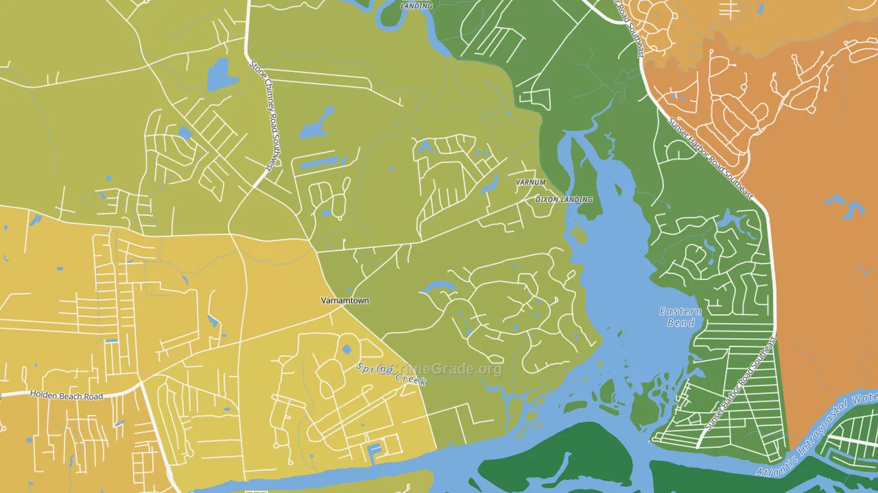 Varnamtown, NC Map of Murder Rates