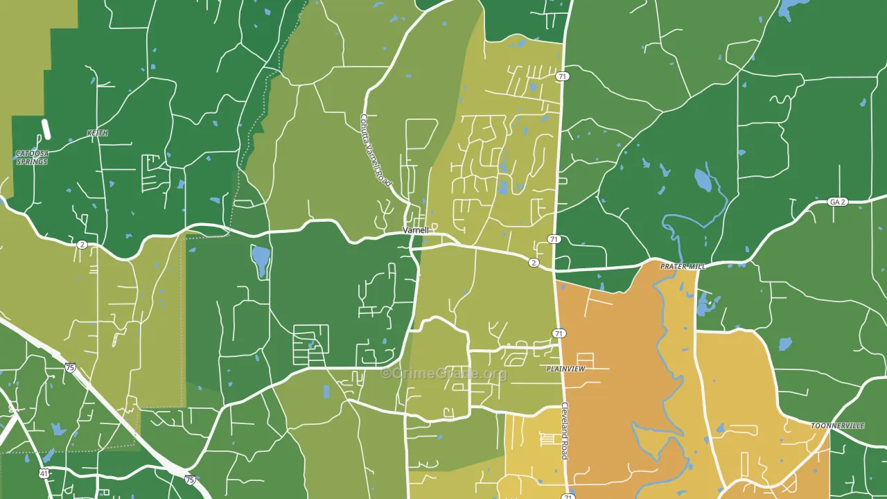 Varnell, GA Map of Murder Rates