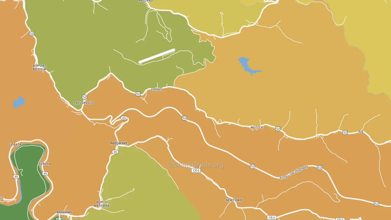 Varney, WV Map of Murder Rates
