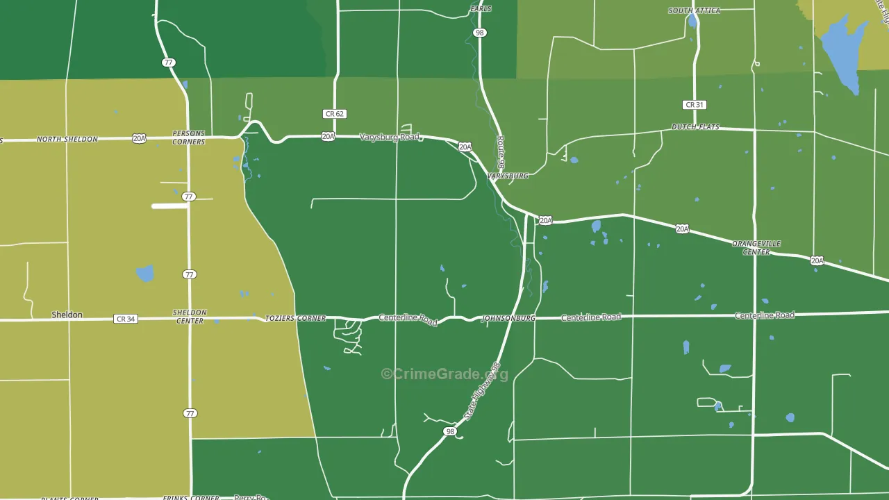 Varysburg, NY Map of Murder Rates
