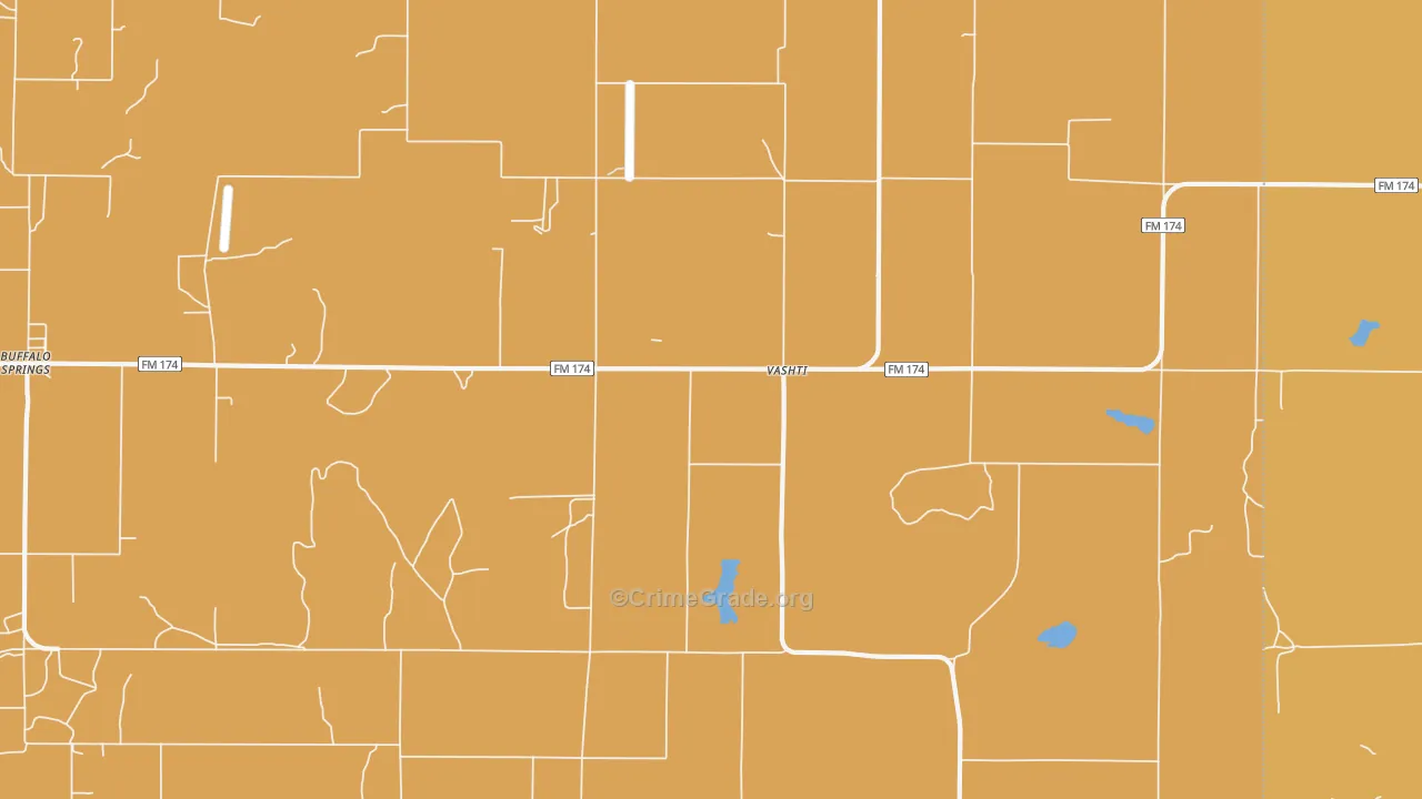 Vashti, TX Map of Murder Rates