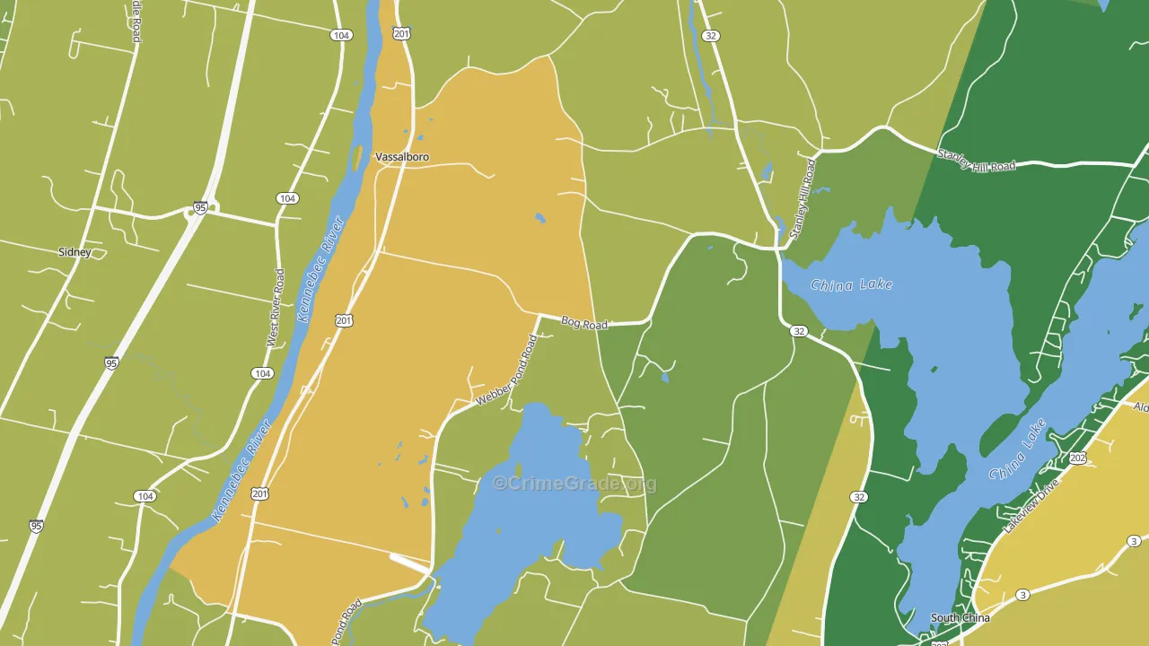 Vassalboro, ME Map of Murder Rates