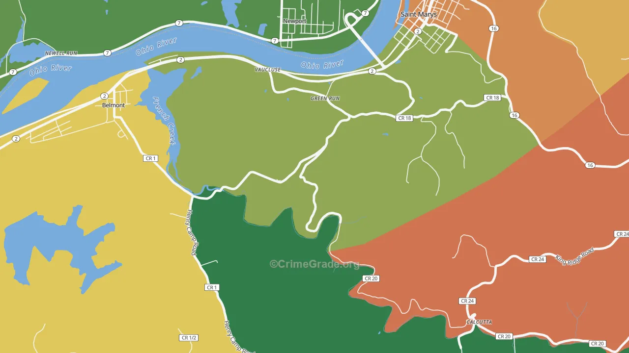 Vaucluse, WV Map of Murder Rates