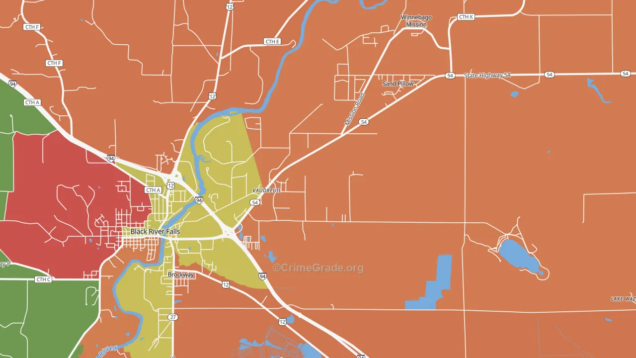 Vaudreuil, WI Map of Murder Rates