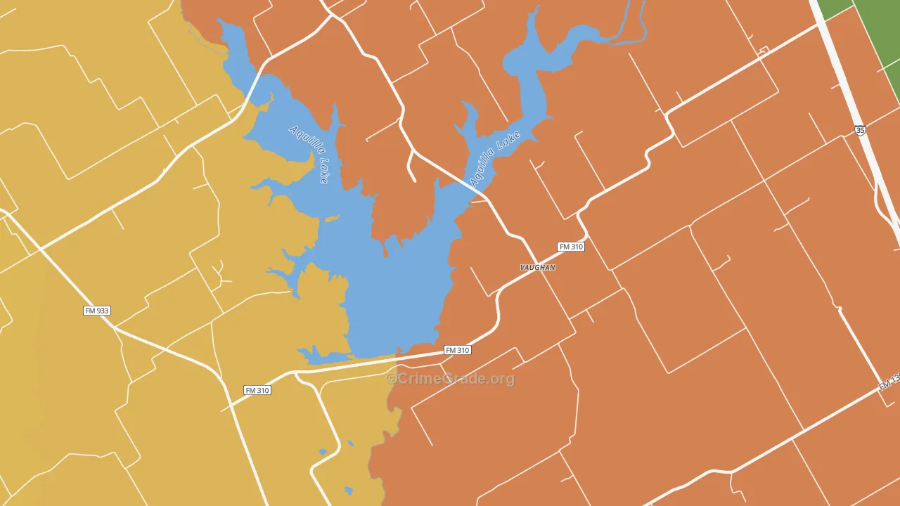 Vaughan, TX Map of Murder Rates