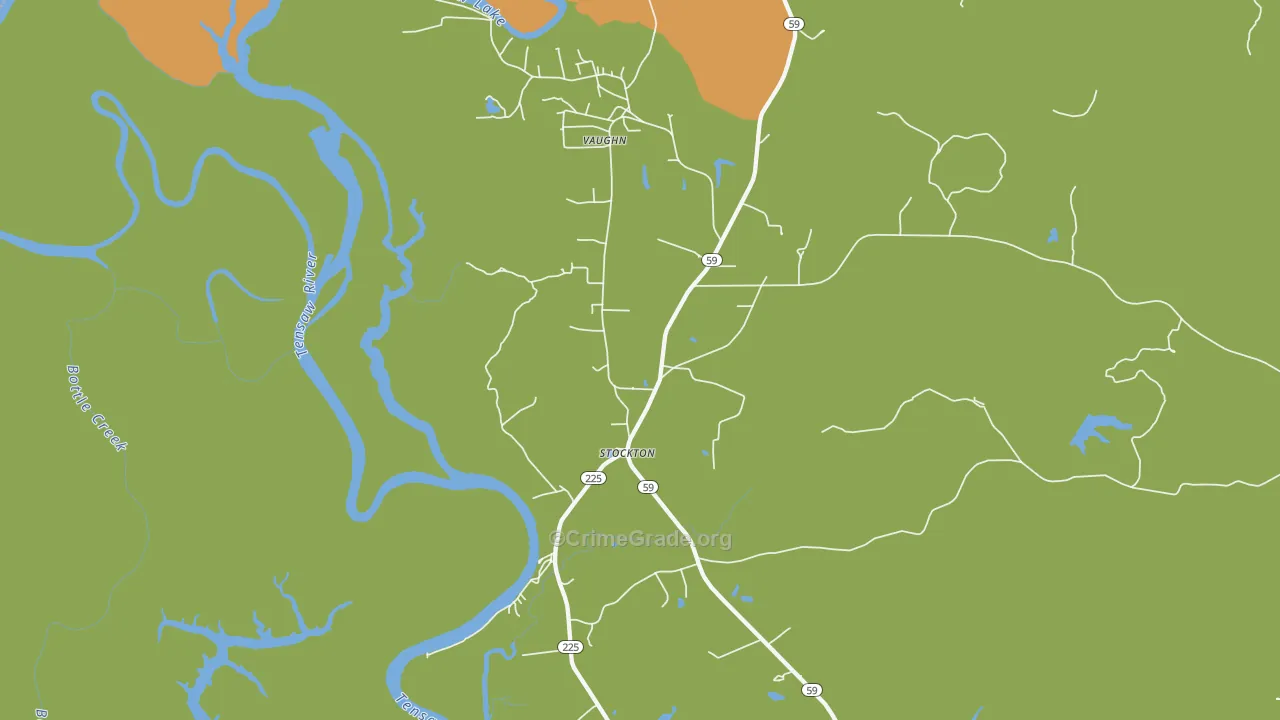 Vaughn, AL Map of Murder Rates