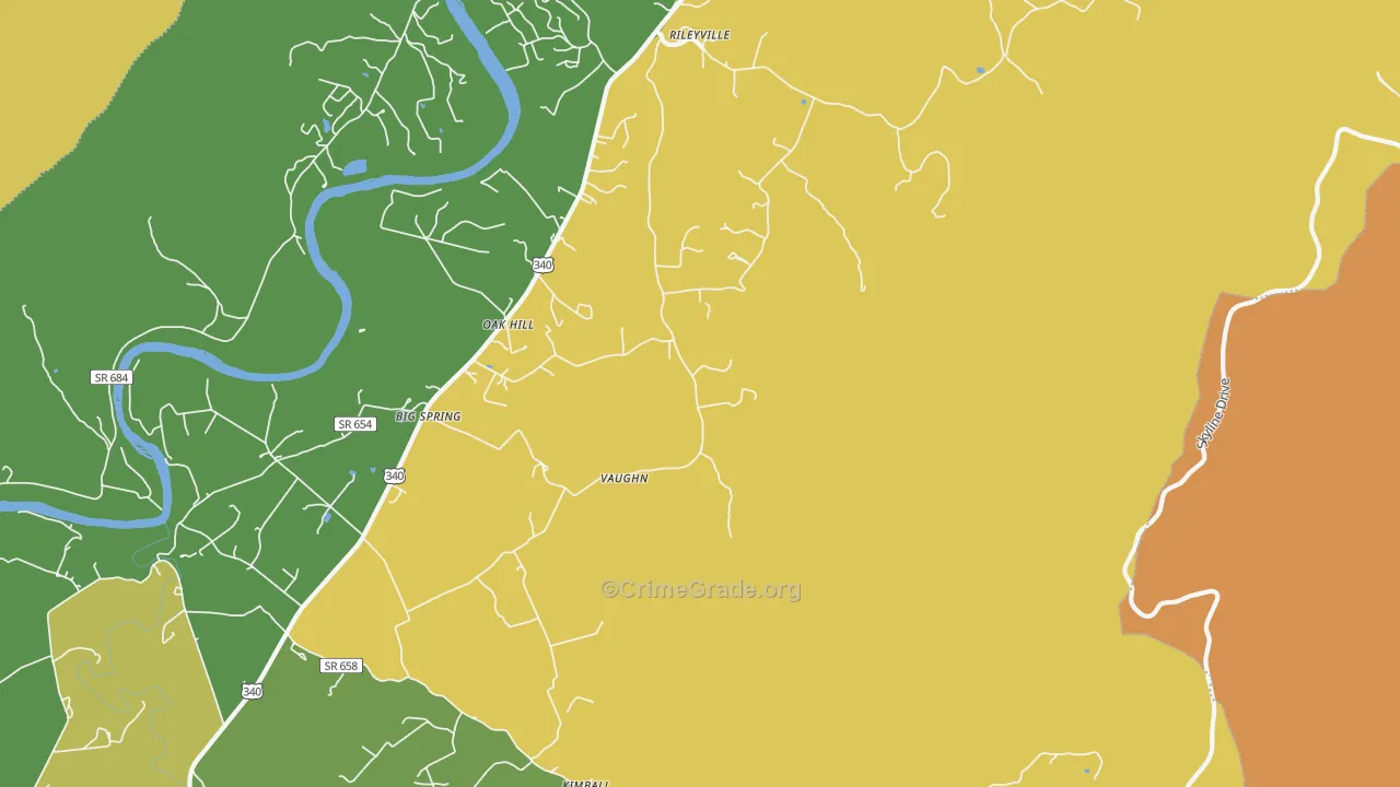 Vaughn, VA Map of Murder Rates