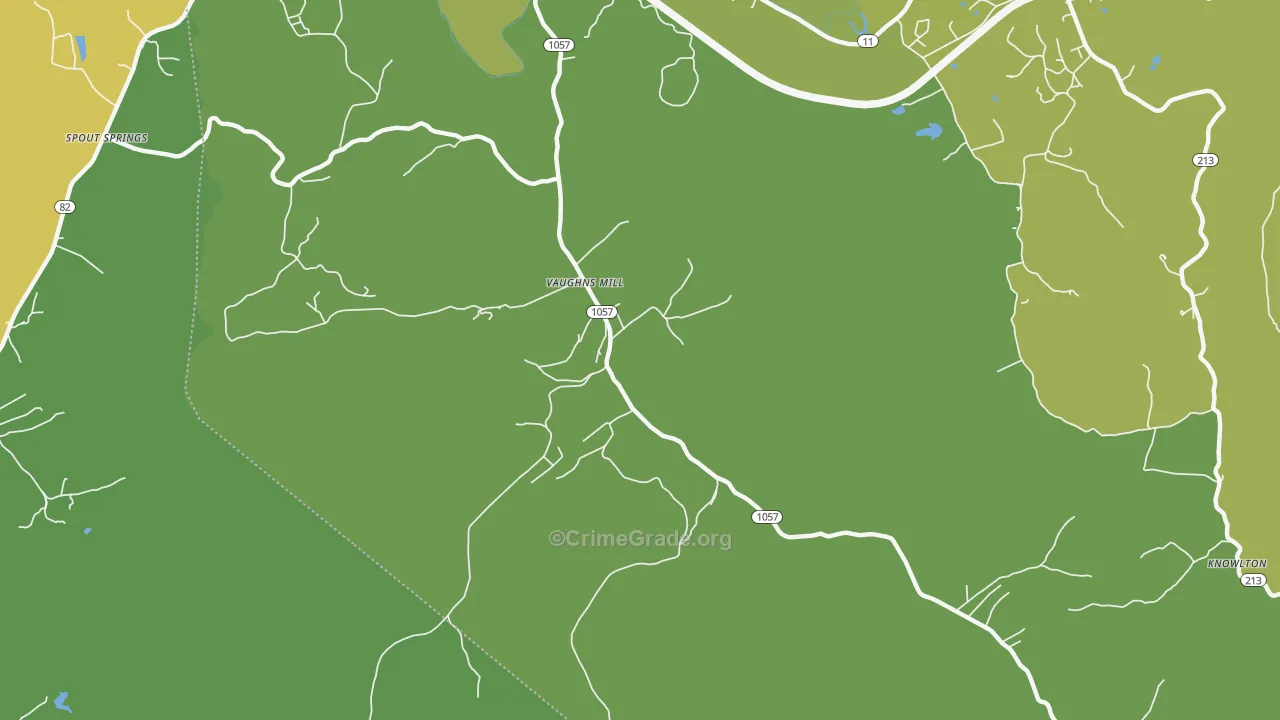 Vaughns Mill, KY Map of Murder Rates