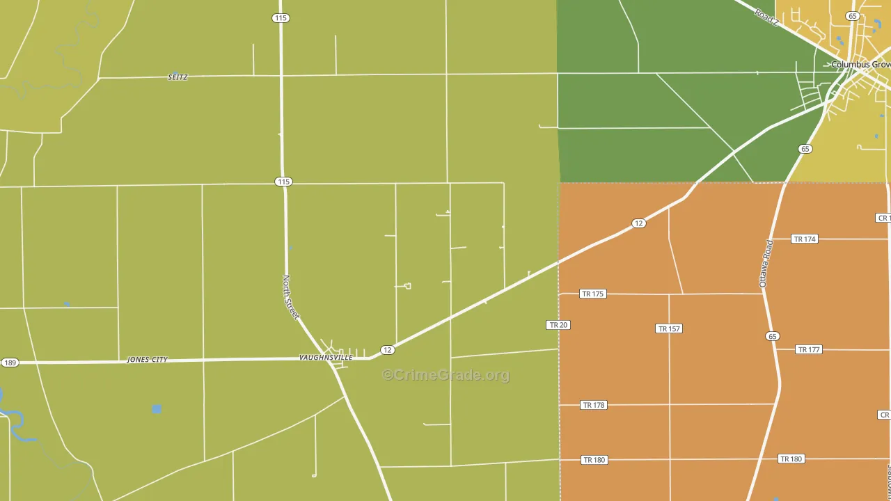 Vaughnsville, OH Map of Murder Rates