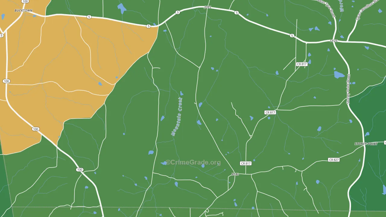 Veal, GA Map of Murder Rates
