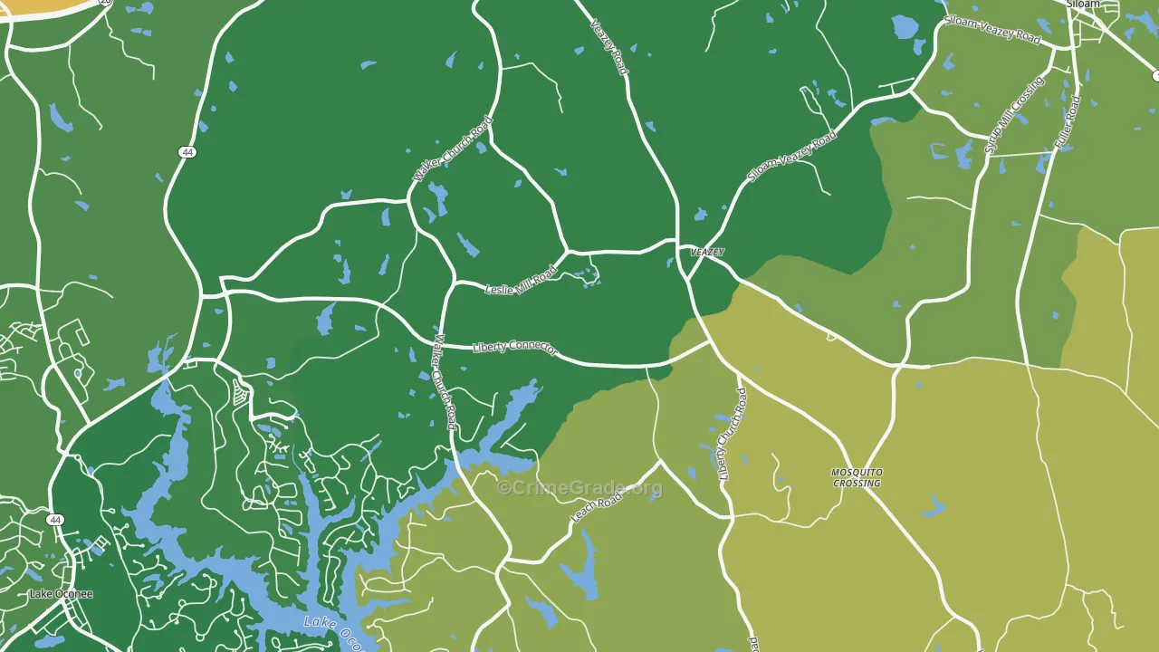 Veazey, GA Map of Murder Rates