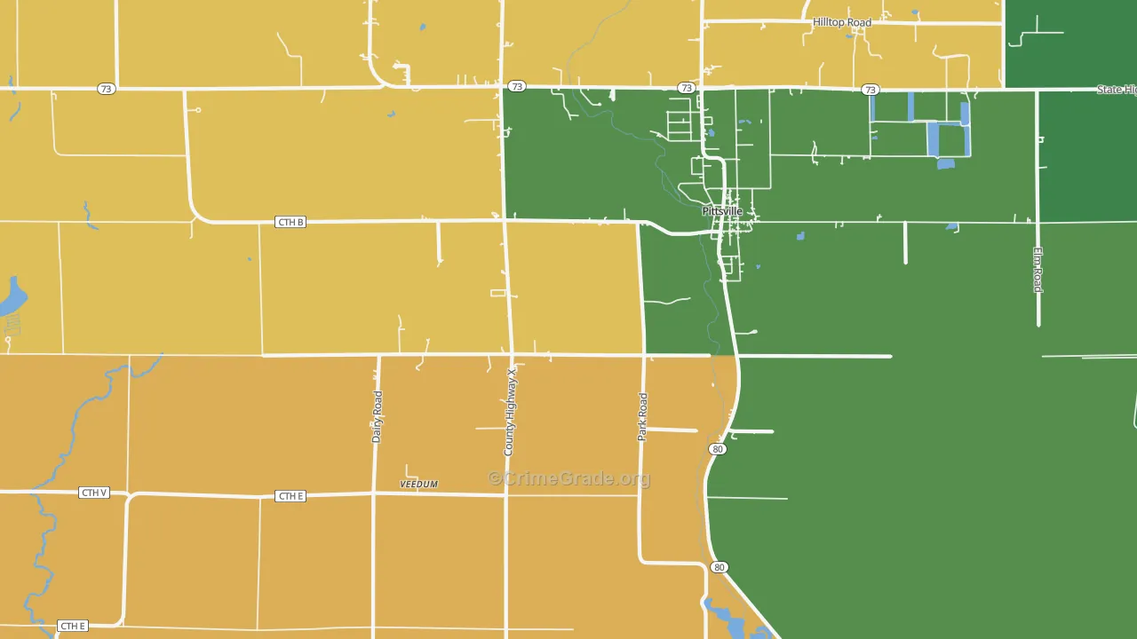 Veedum, WI Map of Murder Rates