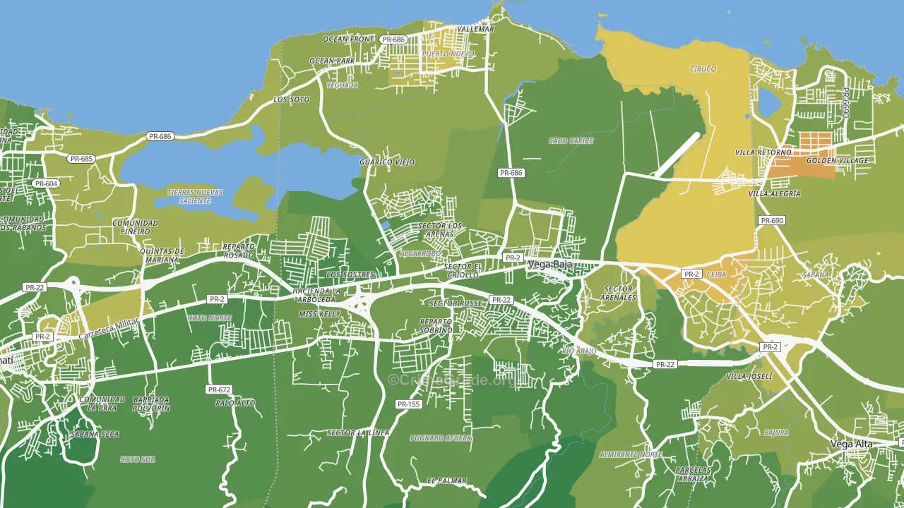 Vega Baja, PR Map of Murder Rates