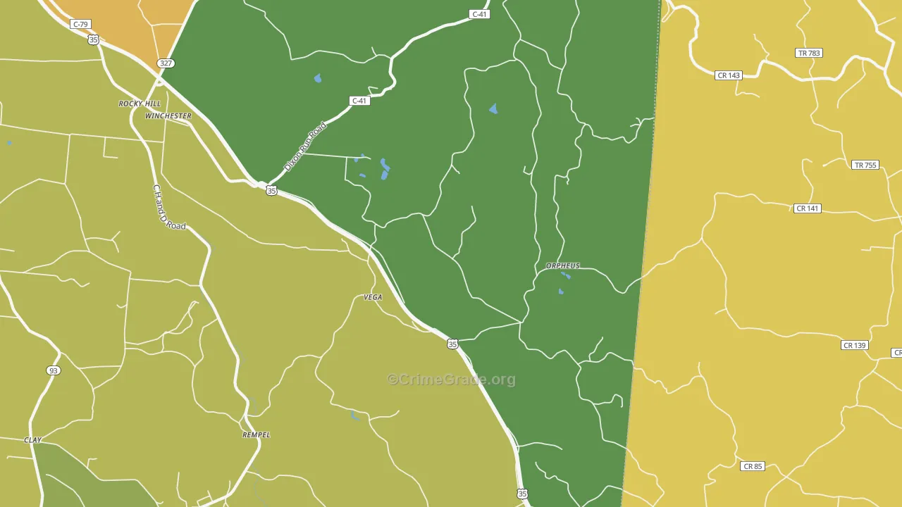Vega, OH Map of Murder Rates