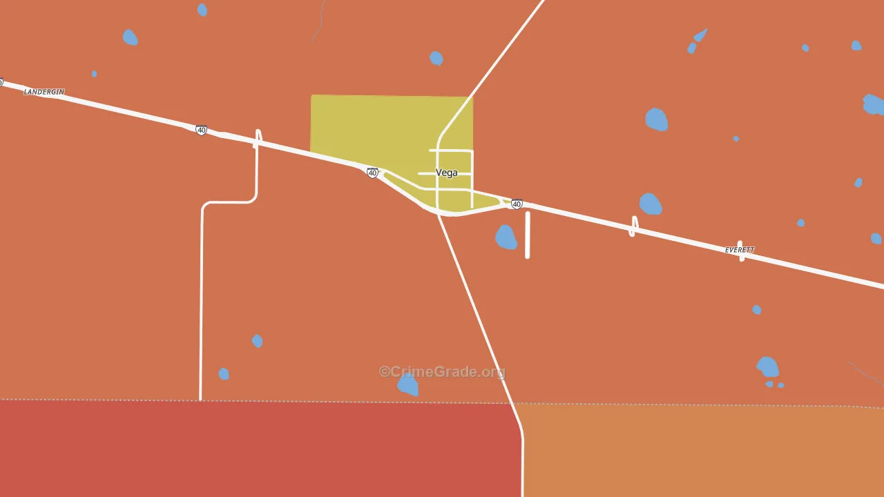 Vega, TX Map of Murder Rates