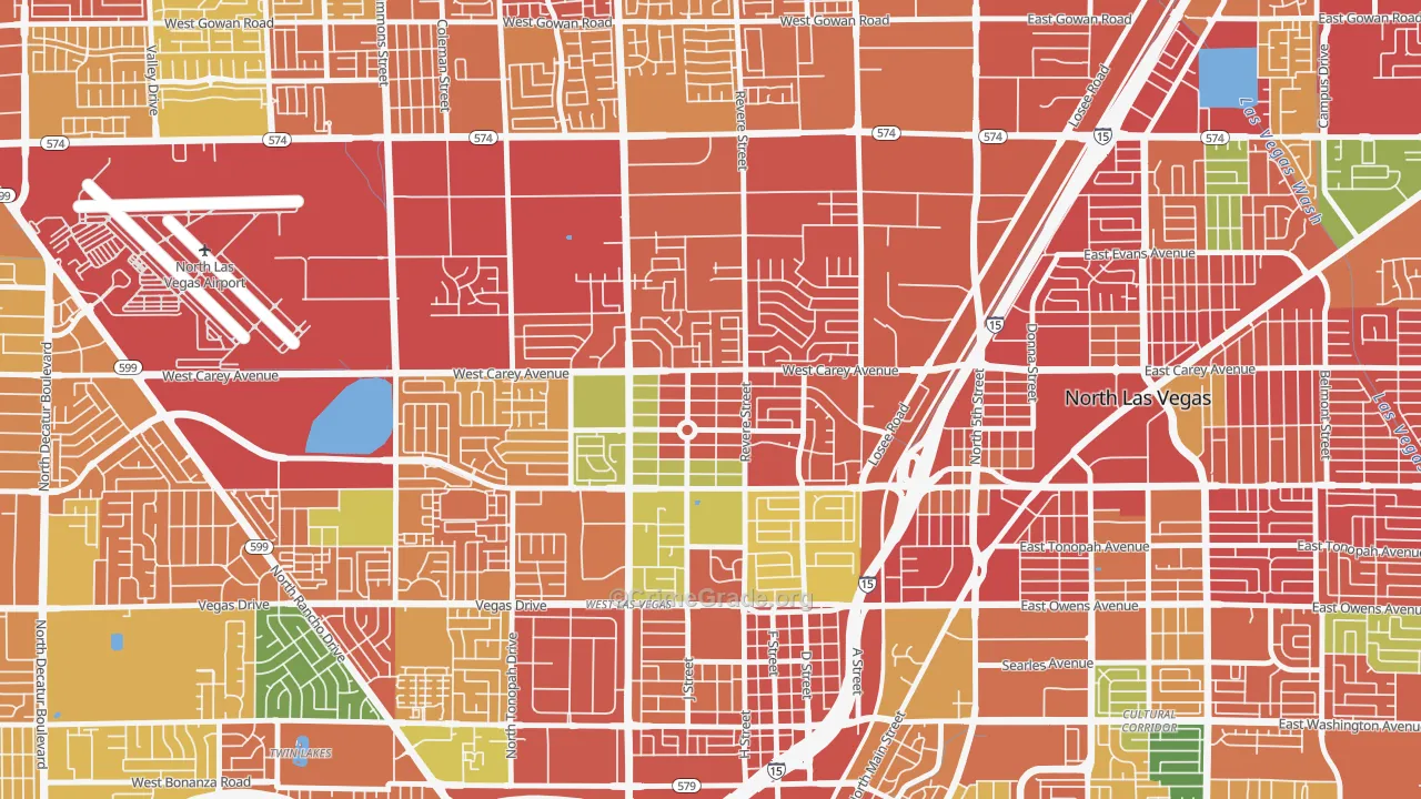 Vegas Heights, North Las Vegas, NV Map of Murder Rates