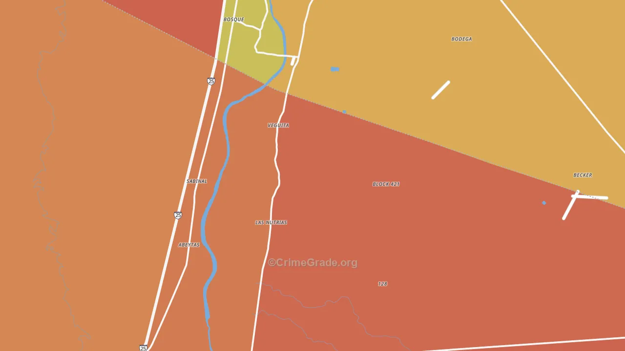 Veguita, NM Map of Murder Rates