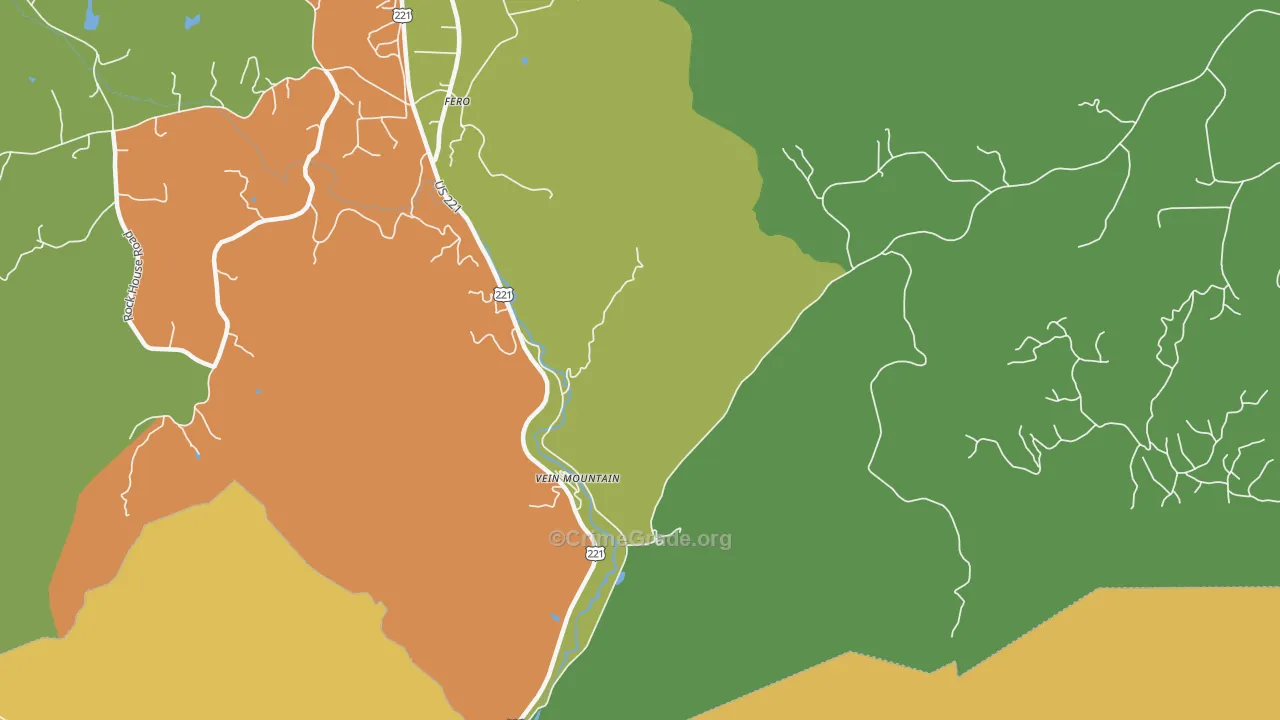 Vein Mountain, NC Map of Murder Rates