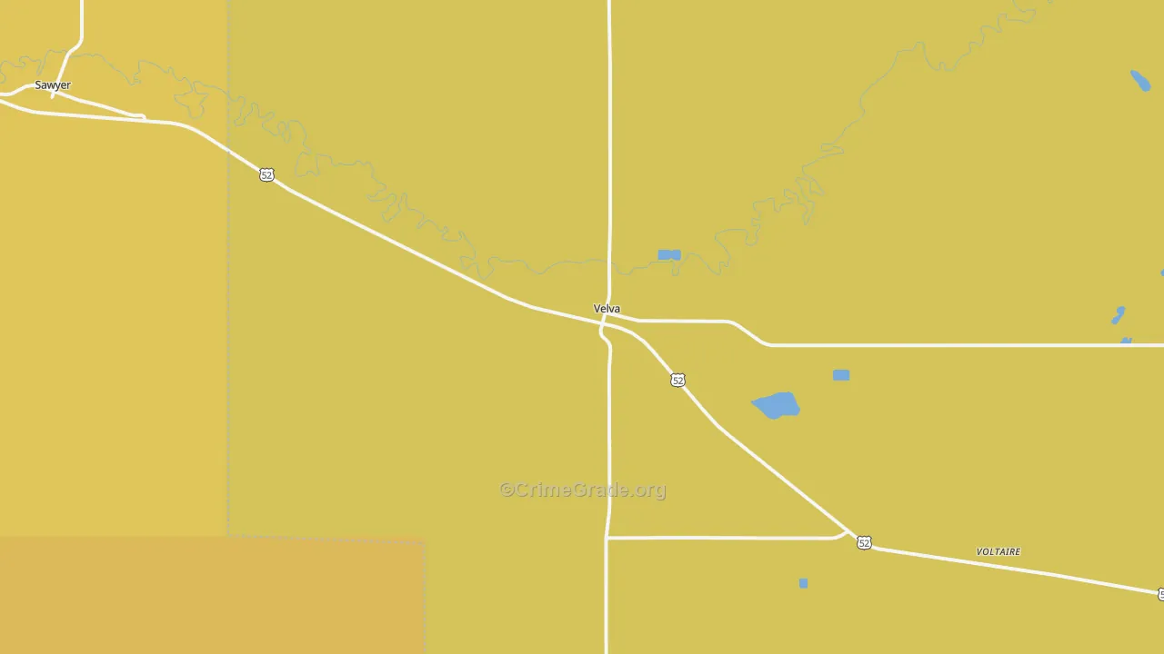 Velva, ND Map of Murder Rates