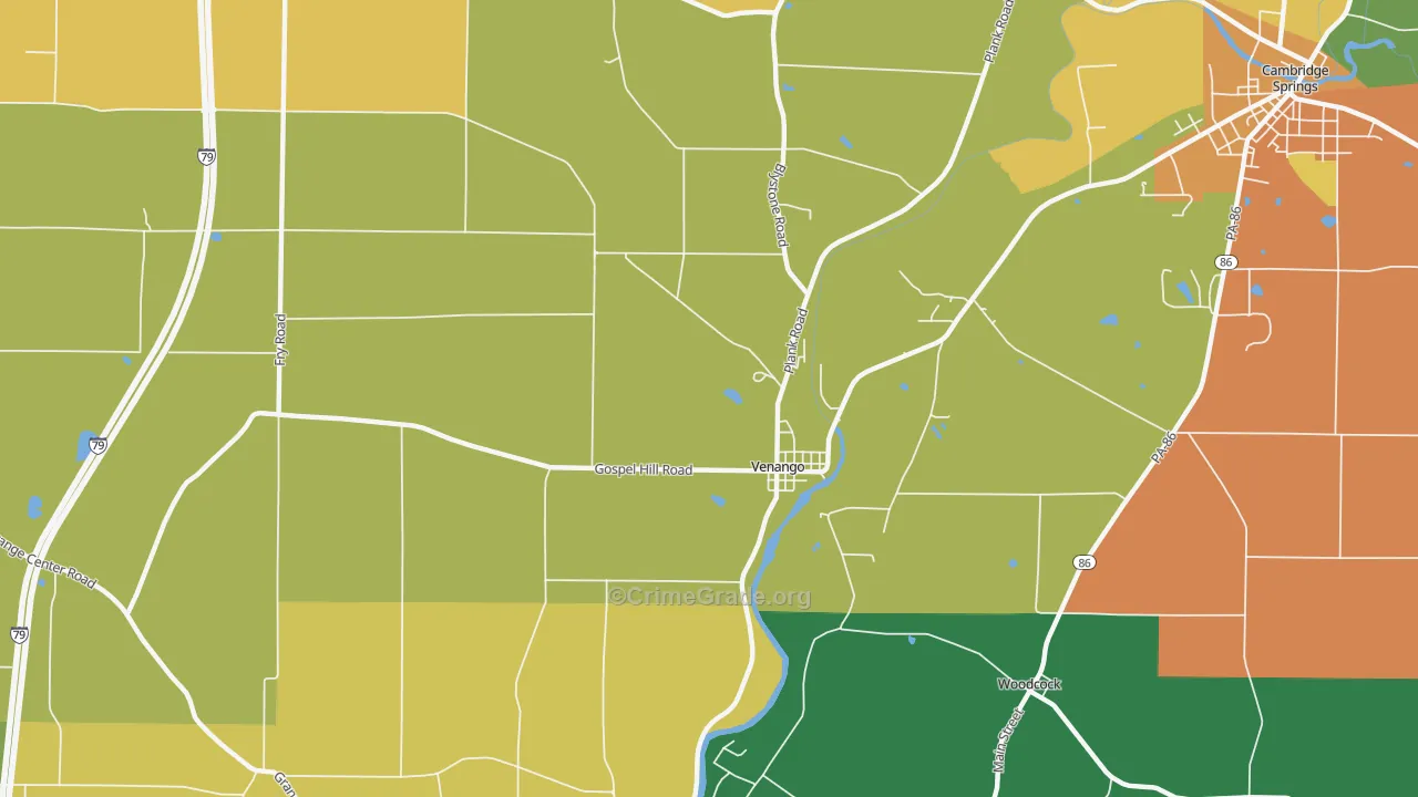 Venango, PA Map of Murder Rates