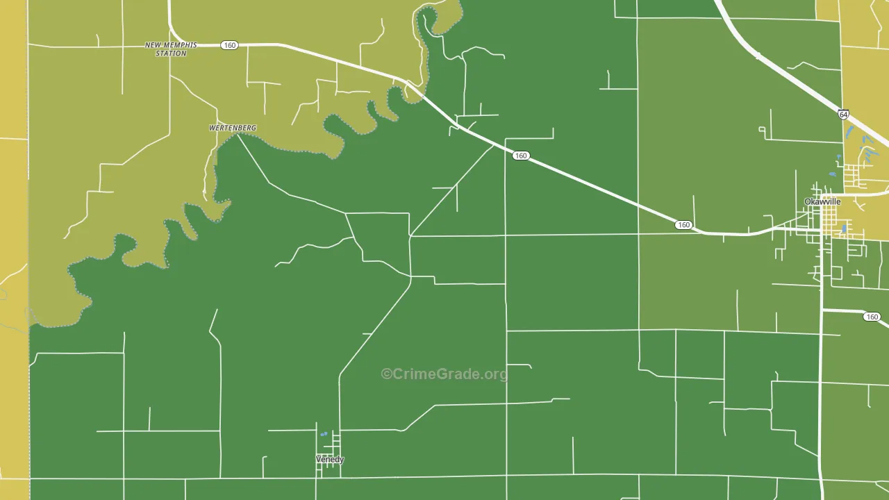 Venedy, IL Map of Murder Rates