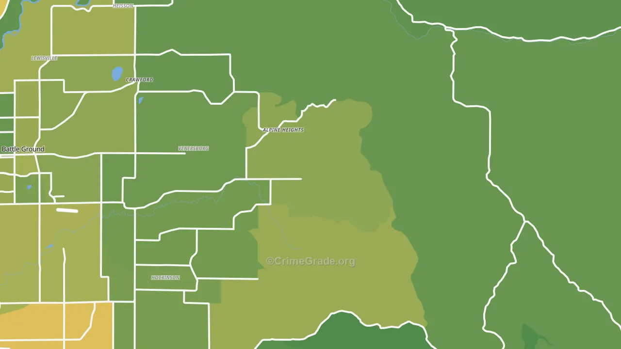 Venersborg, WA Map of Murder Rates
