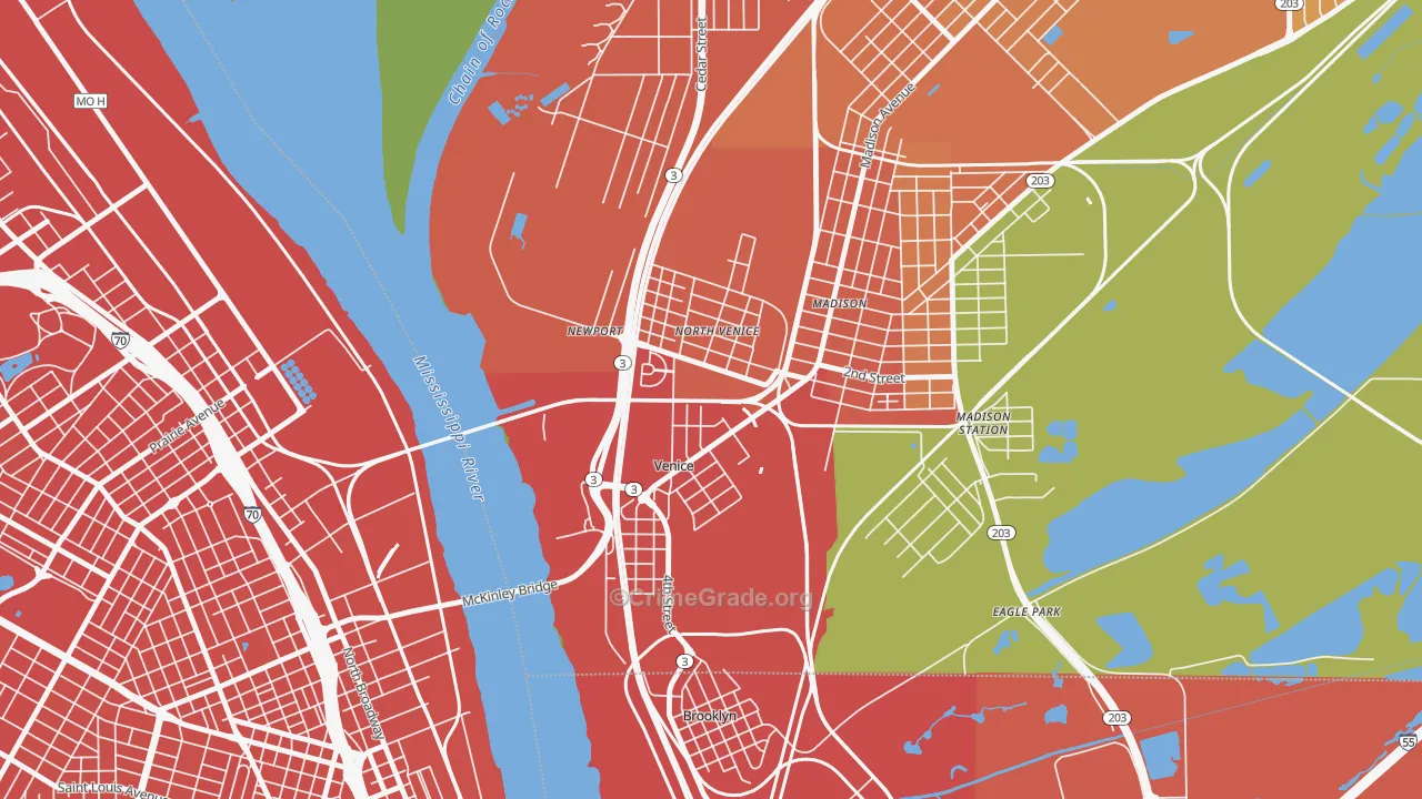 Venice, IL Map of Murder Rates
