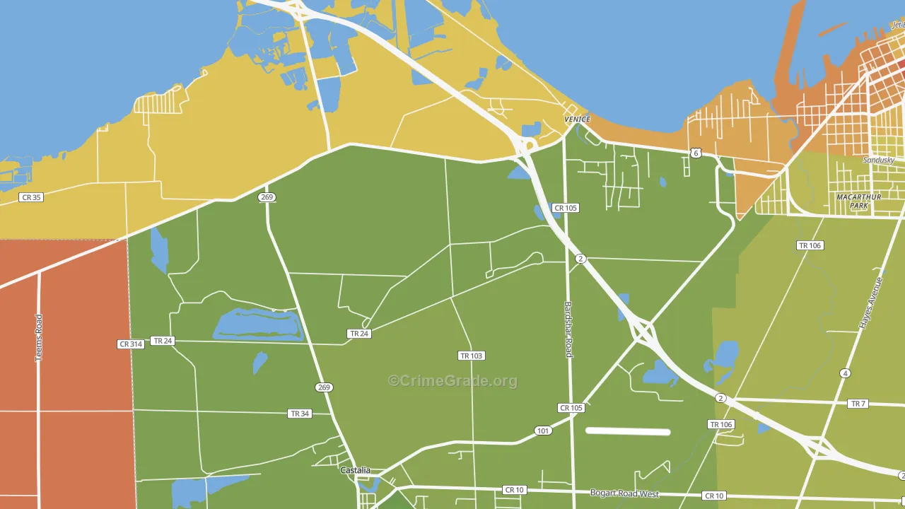 Venice, OH Map of Murder Rates